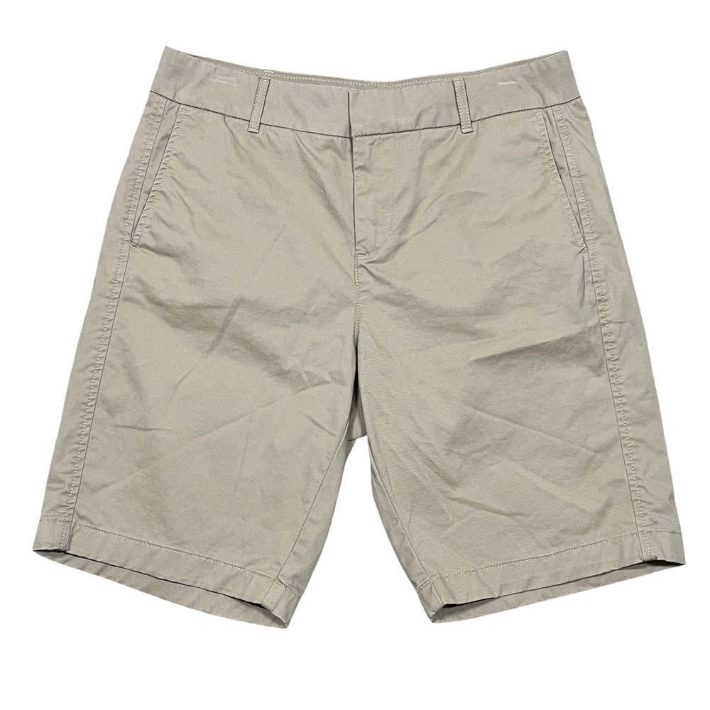 Quince Bermuda Shorts Womens 10 Beige Stretch Organic Cotton Chino Closet Staple